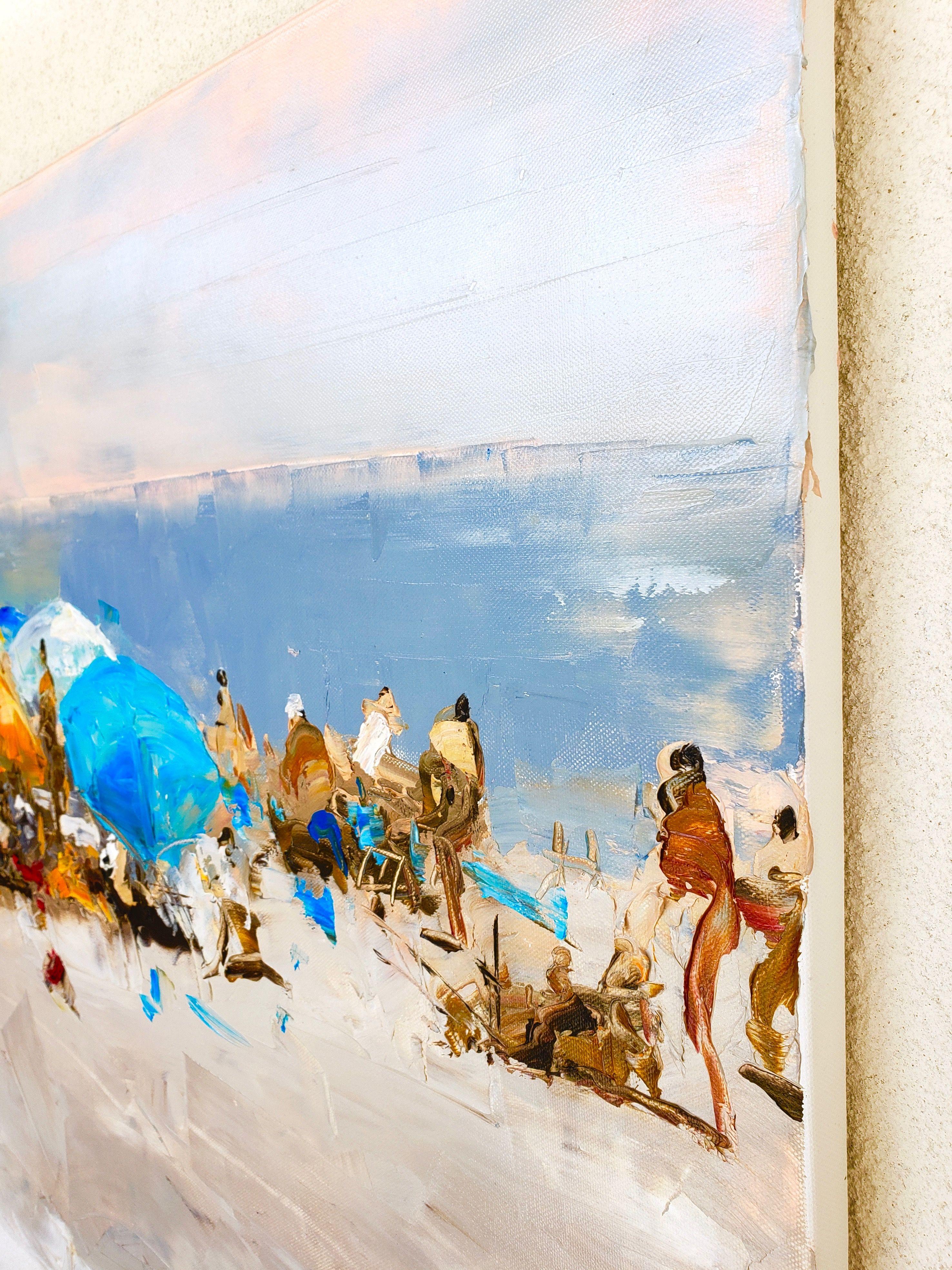 Beach #1, Painting, Oil on Canvas For Sale 2
