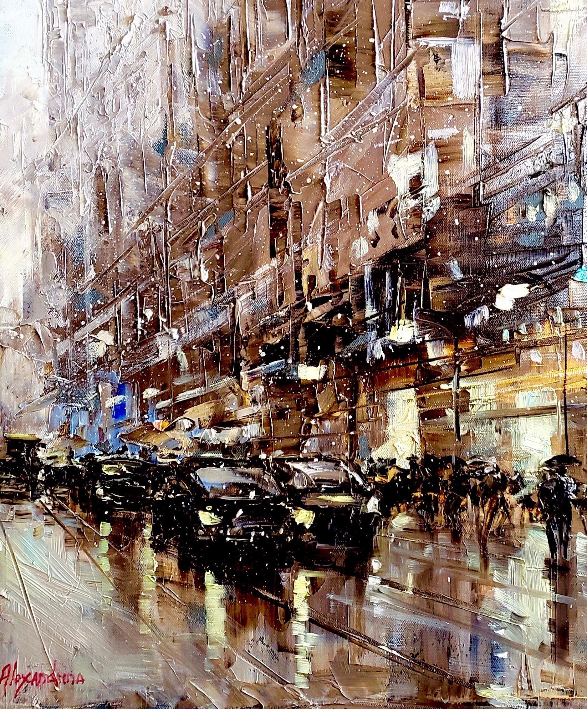 CITY LIGHTS #11, Painting, Oil on Canvas For Sale 1