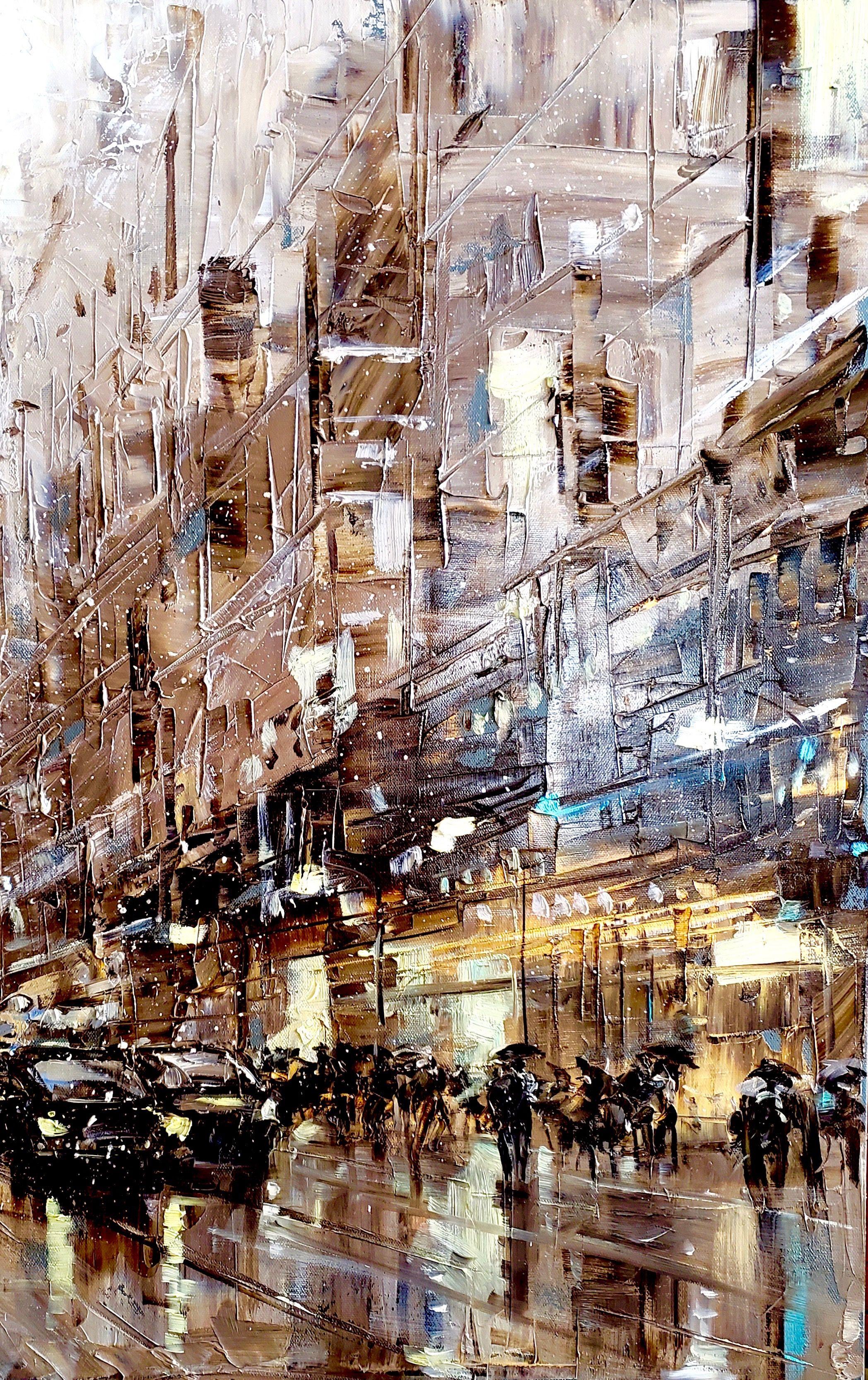 CITY LIGHTS #11, Painting, Oil on Canvas For Sale 2