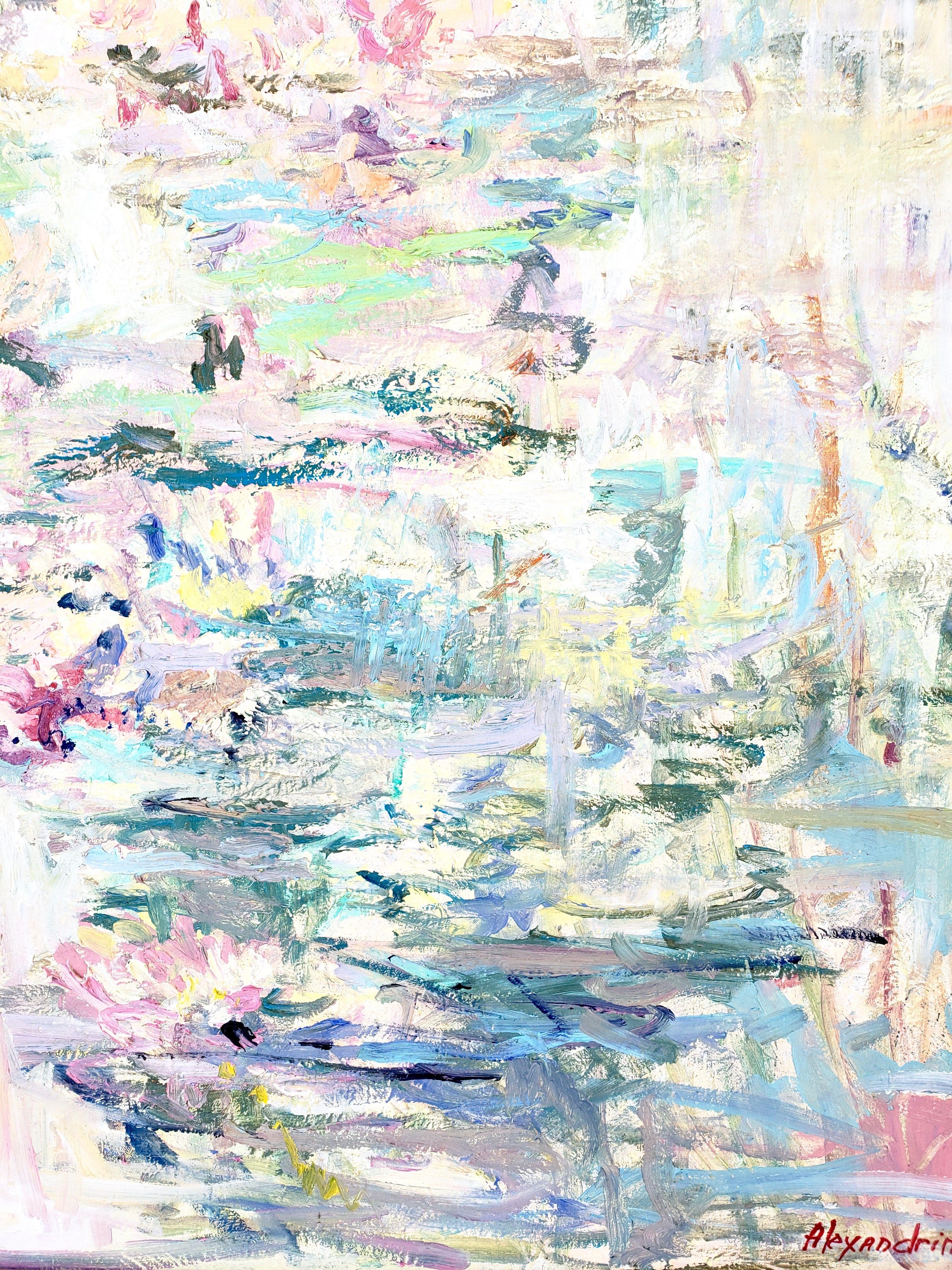 Seerosenteich :: Gemälde :: Impressionist :: Dieses Werk wird mit einem offiziellen, vom Künstler unterzeichneten Echtheitszertifikat geliefert :: Bereit zum Aufhängen: Nein :: Signiert: Ja :: Signatur Ort: Fase :: Leinwand :: Querformat :: Original