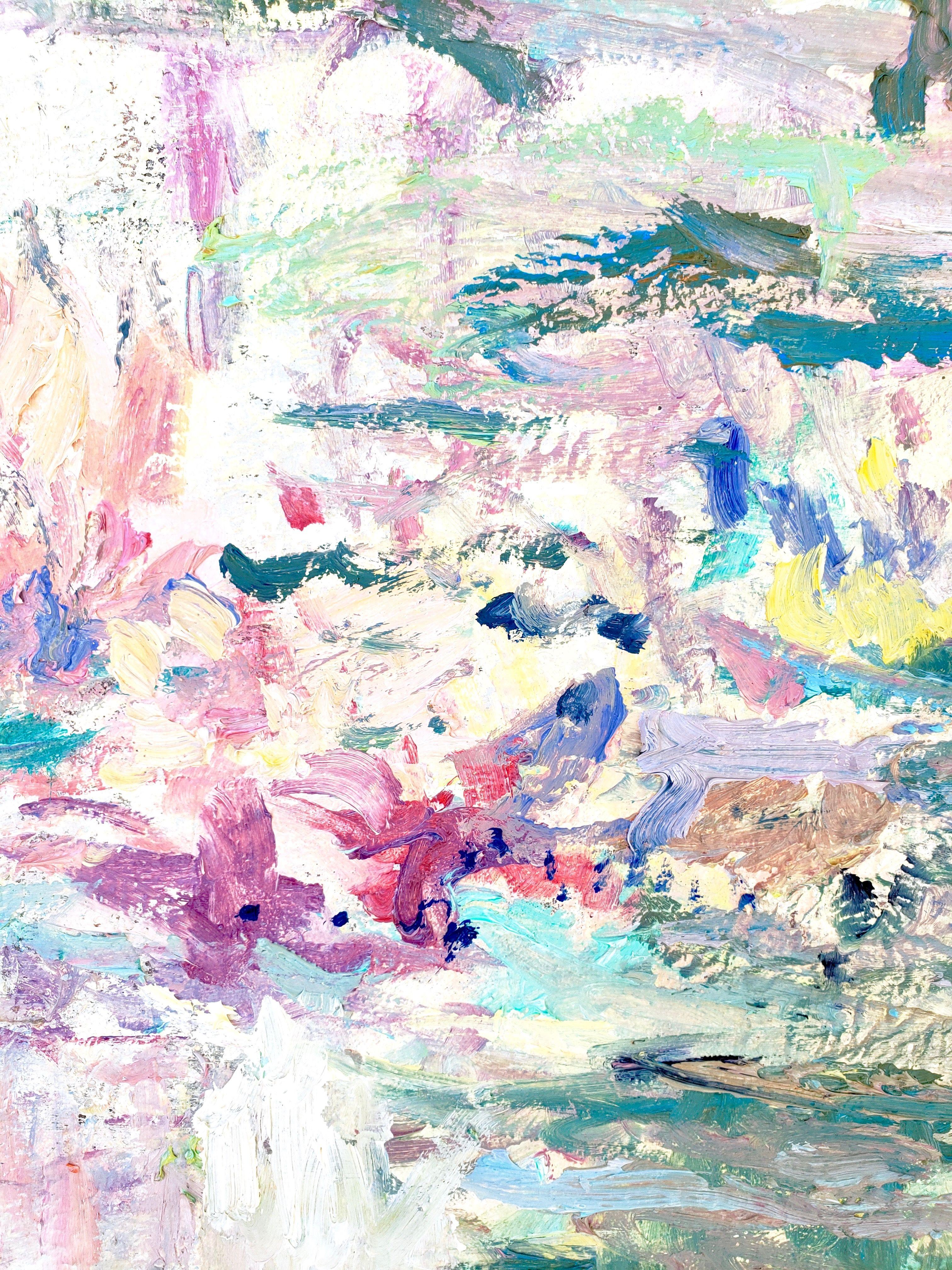 Lily Pond, Gemälde, Öl auf Leinwand im Angebot 1