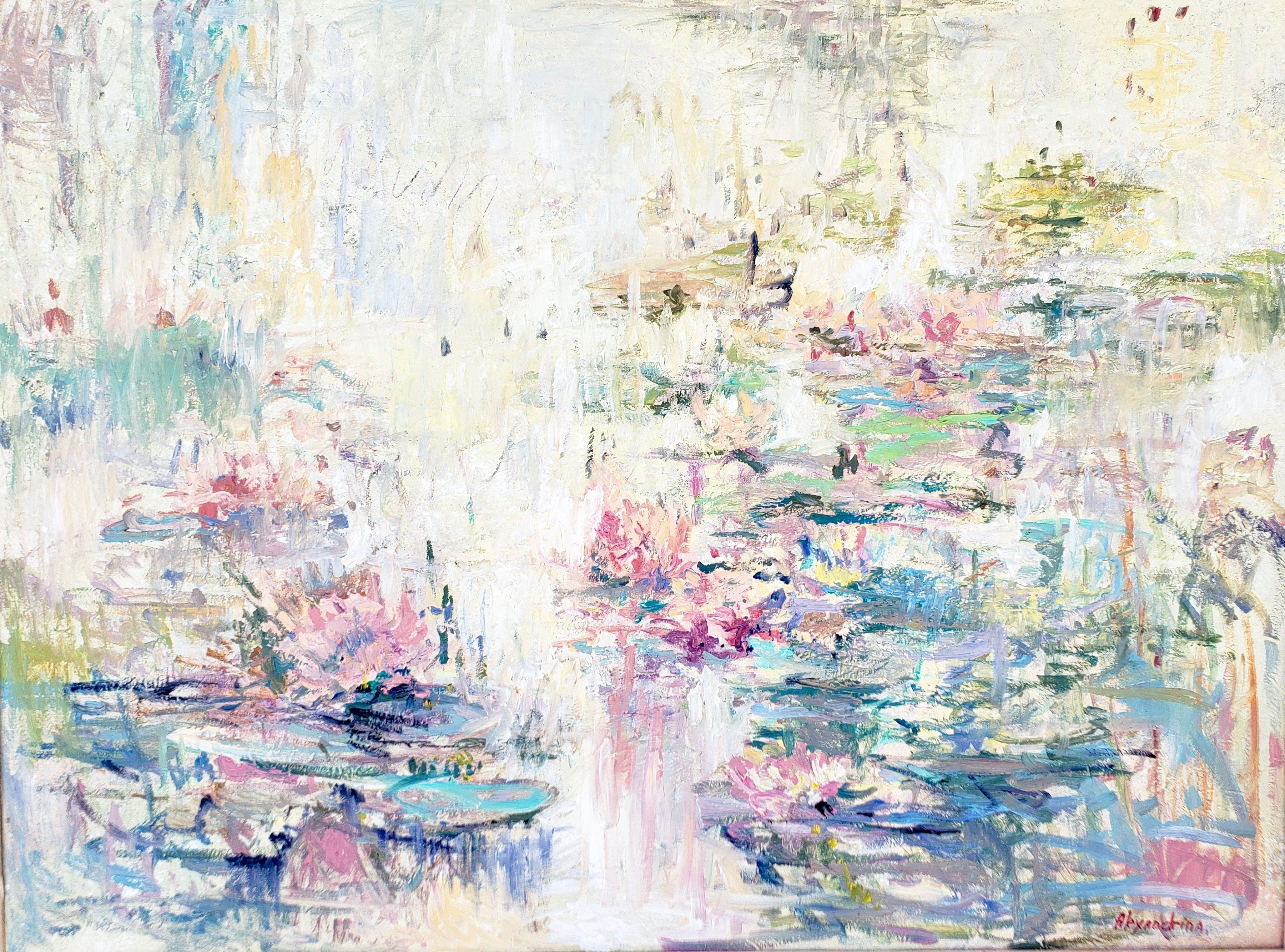 Étang de Lily, peinture, huile sur toile