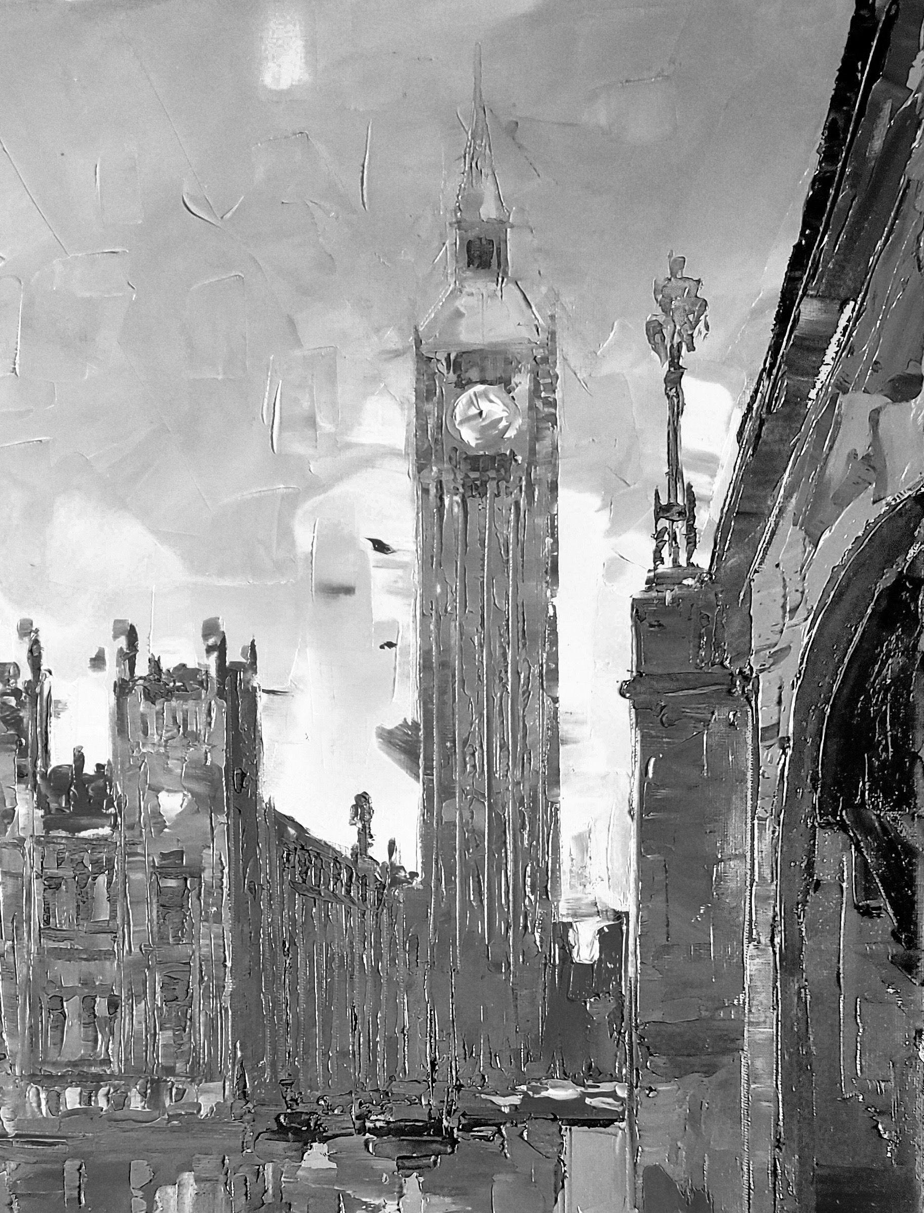 LONDON. BIG BEN., Painting, Oil on Canvas For Sale 2