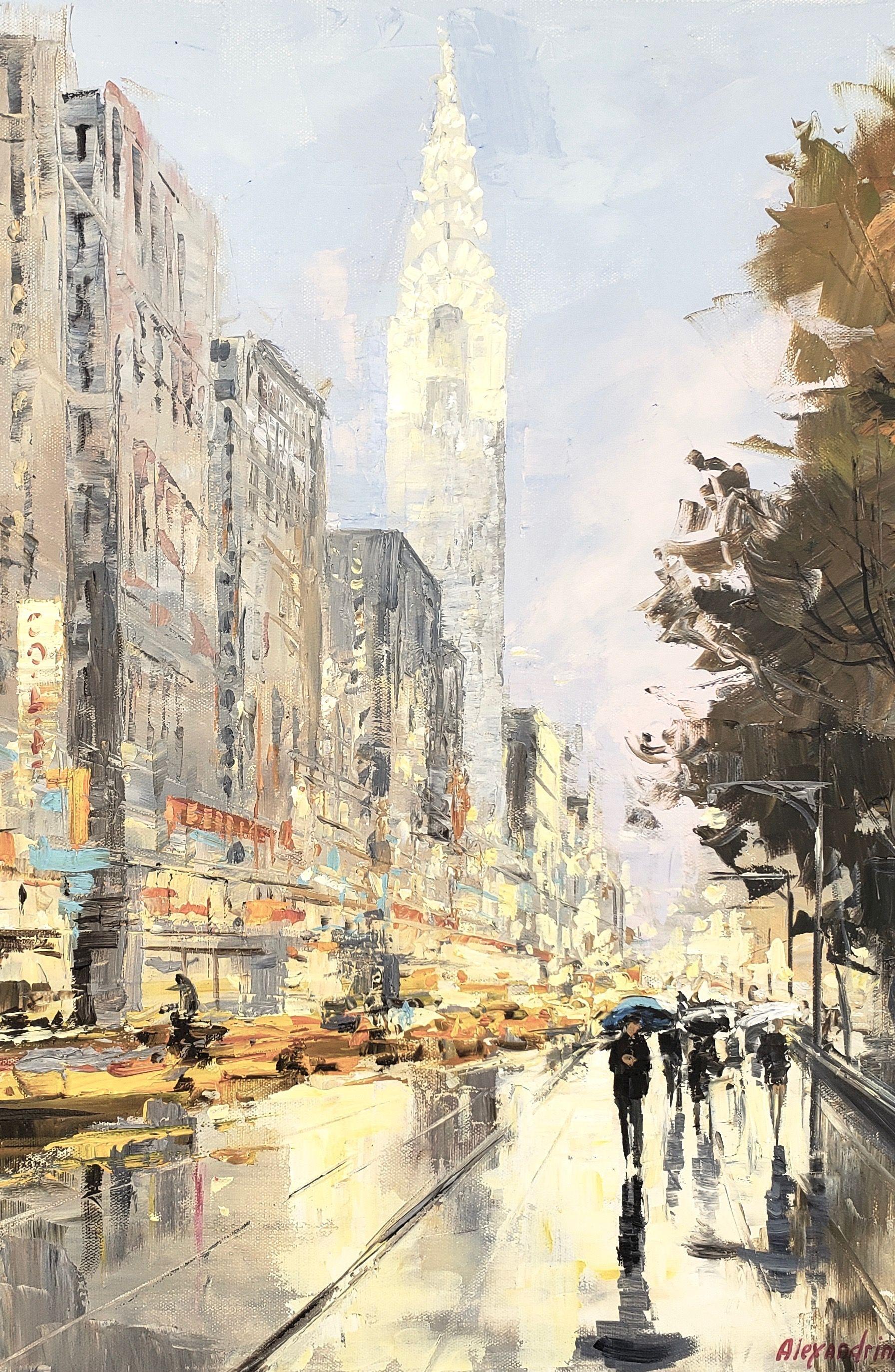 New York. Chrysler ., Gemälde, Öl auf Leinwand – Painting von Irina Alexandrina