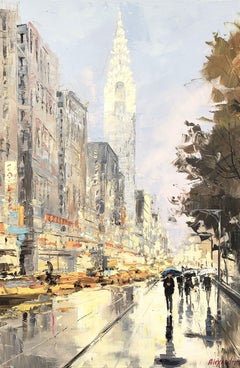 New York. Chrysler ., Painting, Oil on Canvas