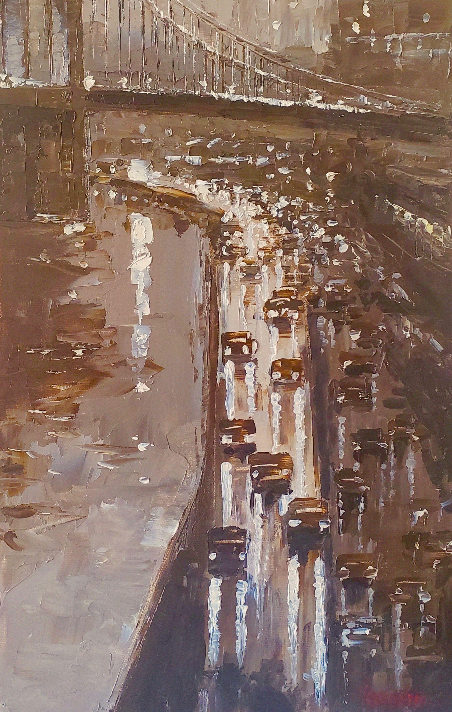 NY CITY LIGHTS #14, Painting, Oil on Canvas For Sale 2