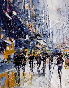 NY CITY LIGHTS #17, Painting, Oil on Canvas