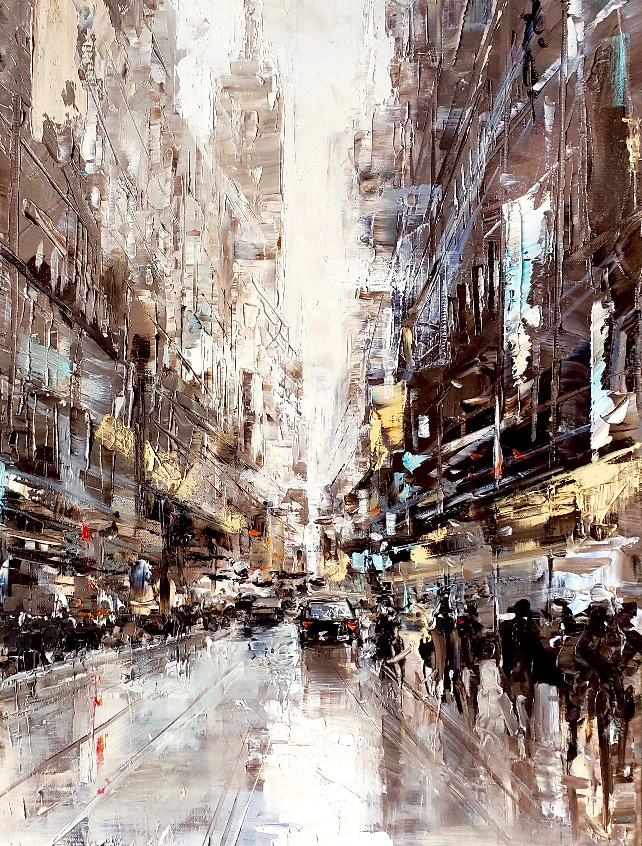 NY CITY LIGHTS #21., Painting, Oil on Canvas For Sale 2