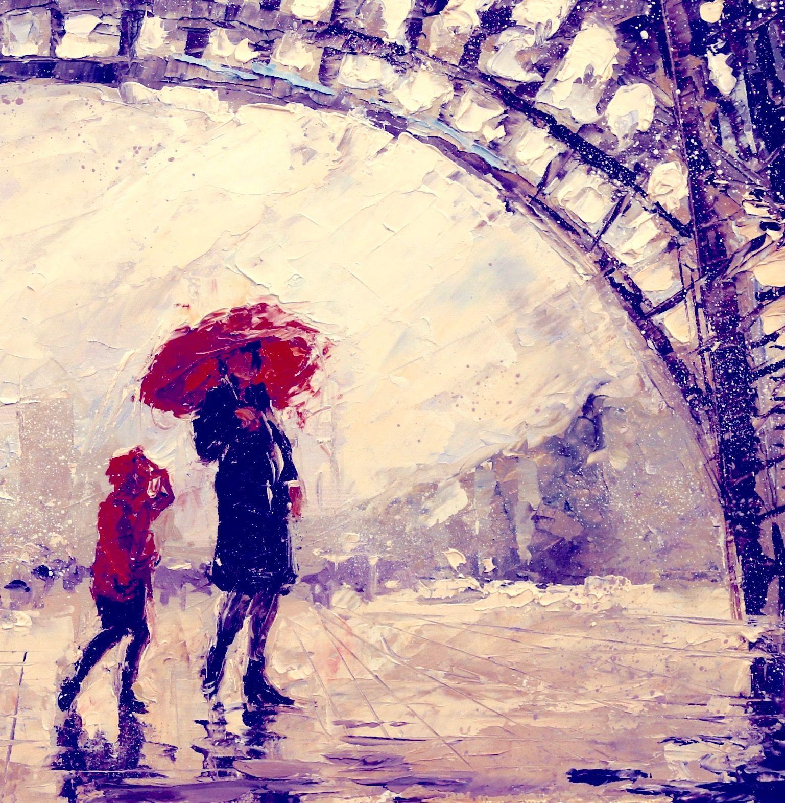 PARIS. CITY LIGHTS n°22, peinture, huile sur toile - Impressionnisme Painting par Irina Alexandrina