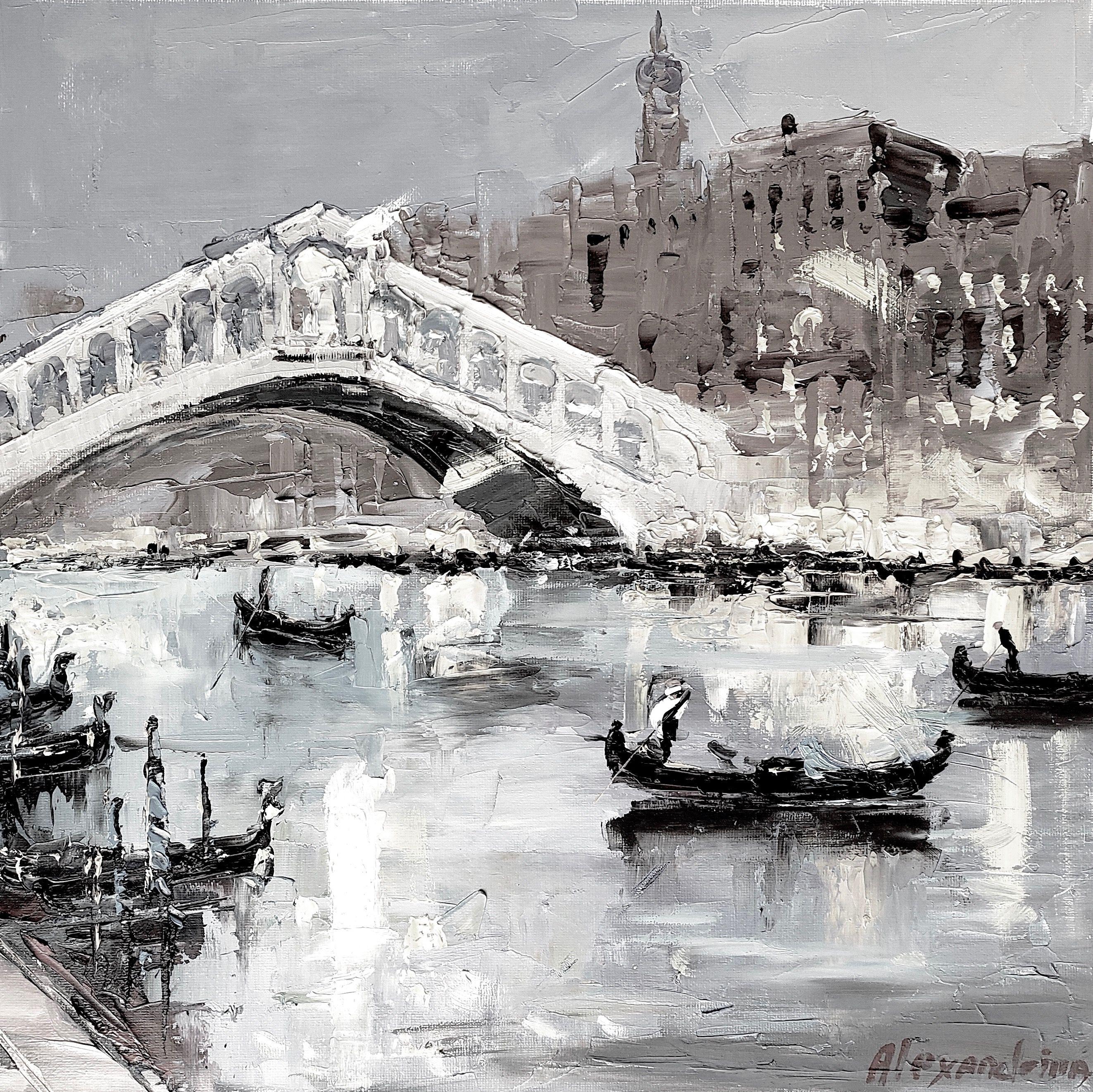 VENICE. GRAND CANAL., Painting, Oil on Canvas For Sale 2