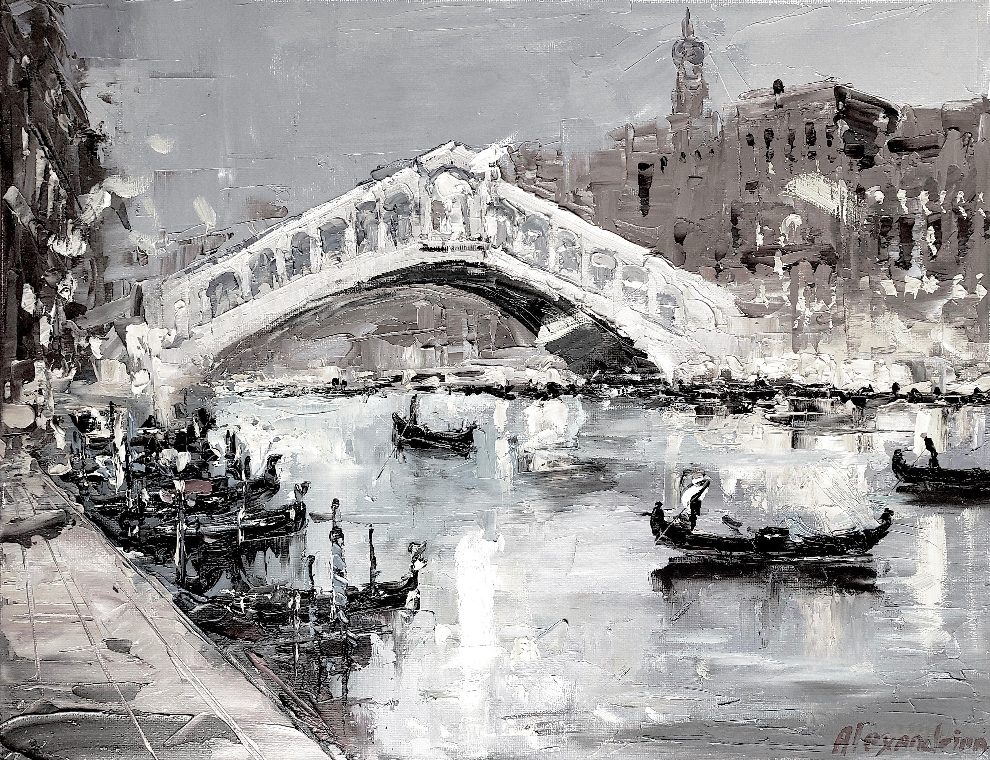 VENICE. GRAND CANAL. ITALY :: Painting :: Contemporary :: This piece comes with an official certificate of authenticity signed by the artist :: Ready to Hang: Yes :: Signed: Yes :: Signature Location: front :: Canvas :: Portrait :: Original ::