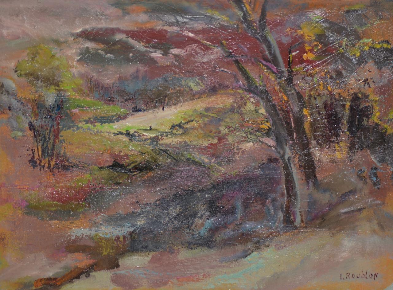 Irina Roudakoff Belotelkin (russe/américaine, 1913-2009) Paysage de campagne c.1 - Impressionnisme Painting par Irina Belotelkin Roublon