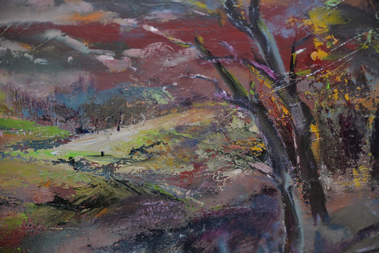Irina Roudakoff Belotelkin (russe / américaine, 1913-2009)

Superbe peinture à l'huile d'un paysage de zone de chaparral des années 1960

Brillante peinture à l'huile originale de l'artiste russe/américaine, designer et mondaine Irina Roudakoff