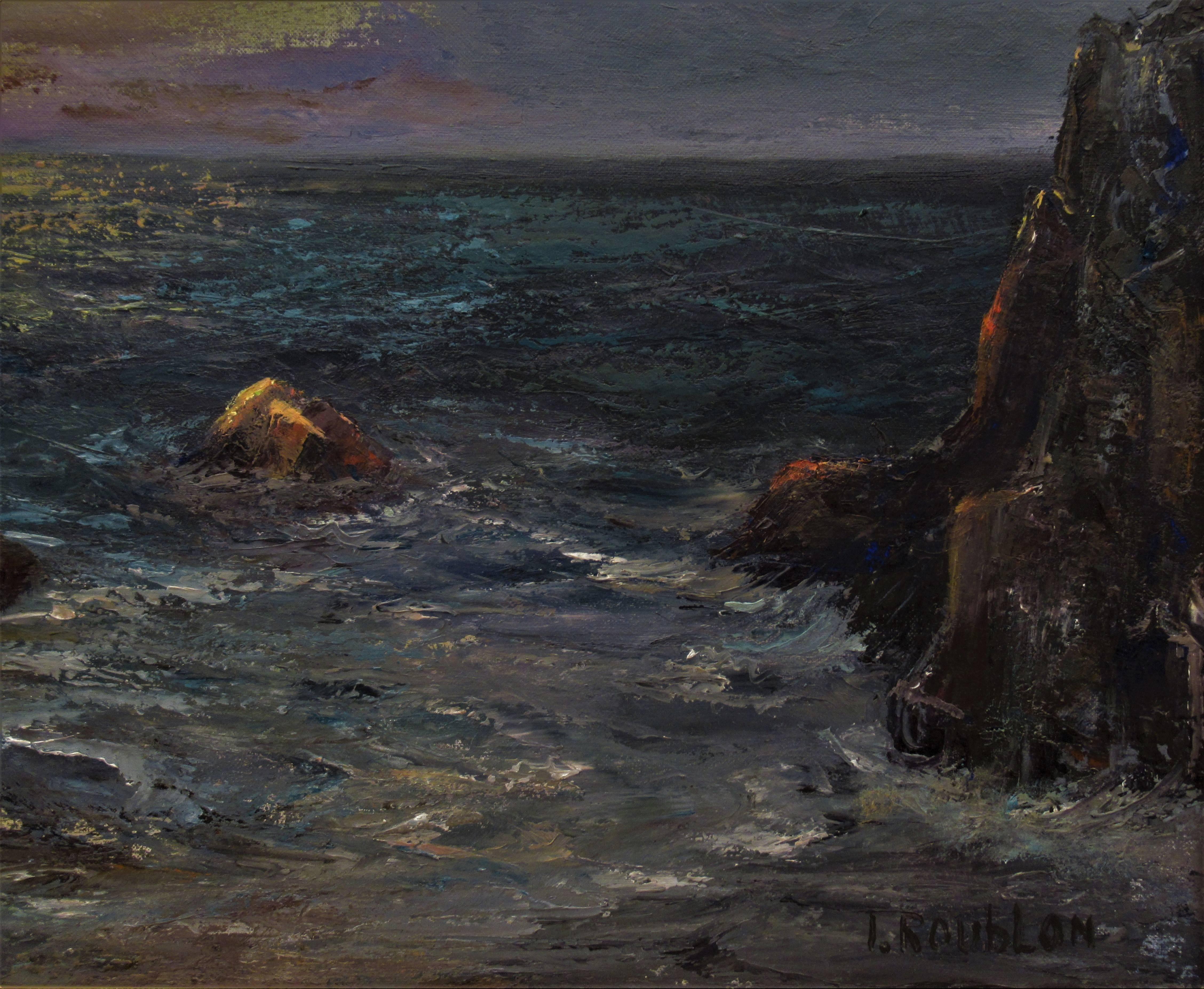 Seascape at Dawn - Impressionist Painting by Irina Belotelkin Roublon