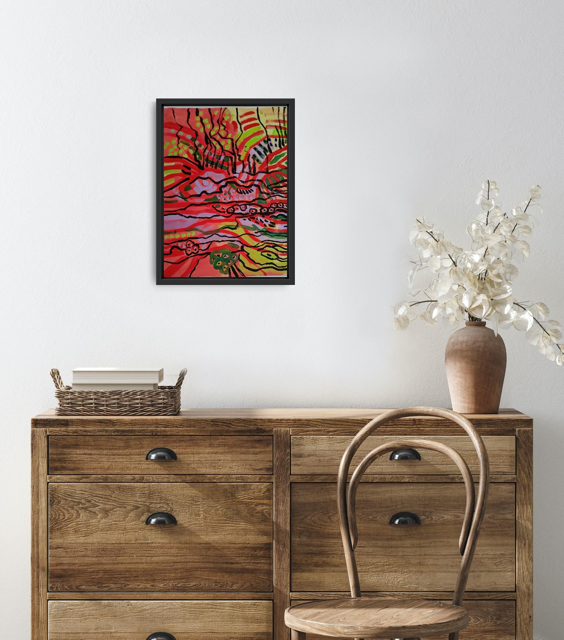 Ängste (Pink), Abstract Painting, von Irina Burda 