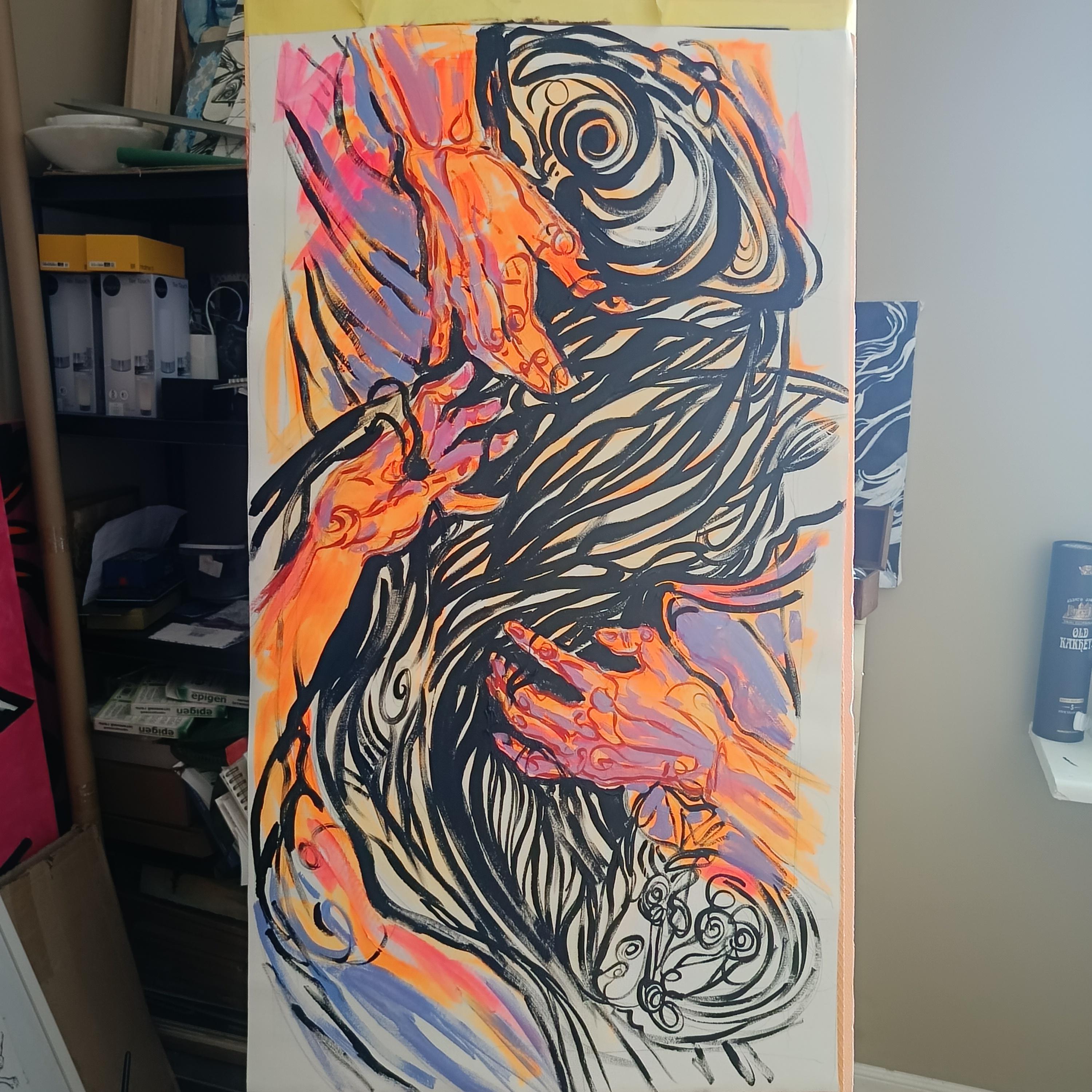 Holding Invisible Time - Painting by Irina Burda 