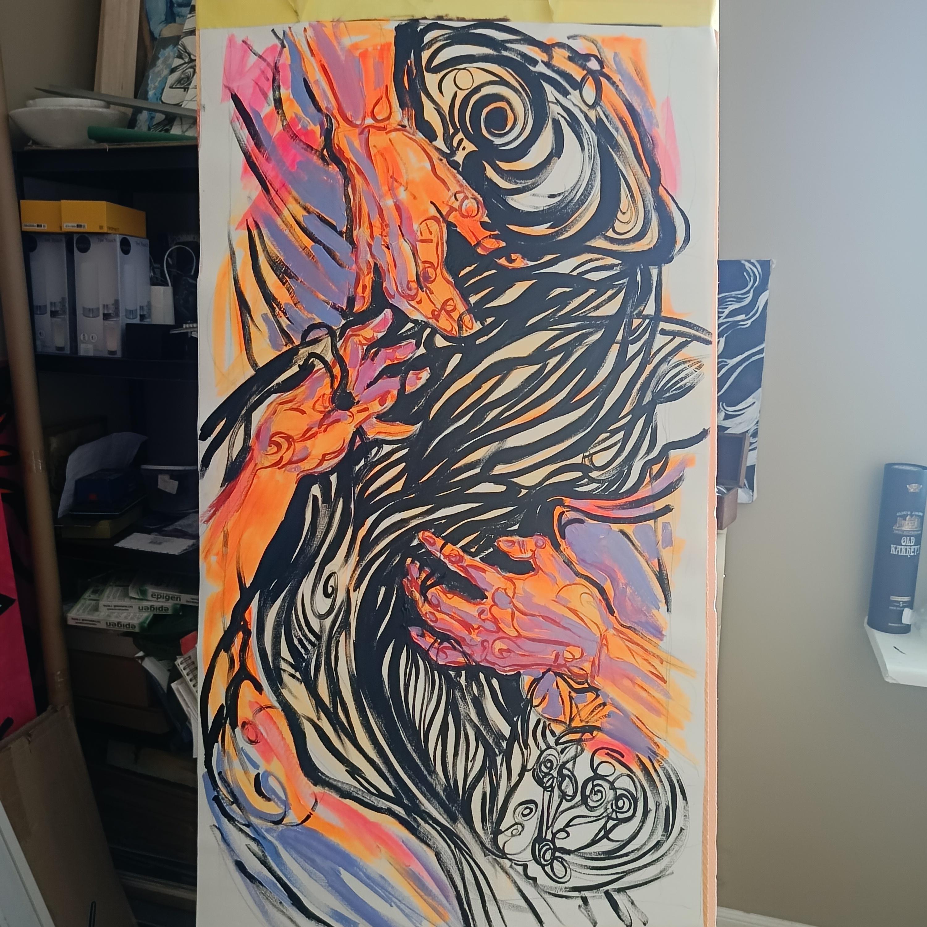 Holding Invisible Time - Abstract Painting by Irina Burda 