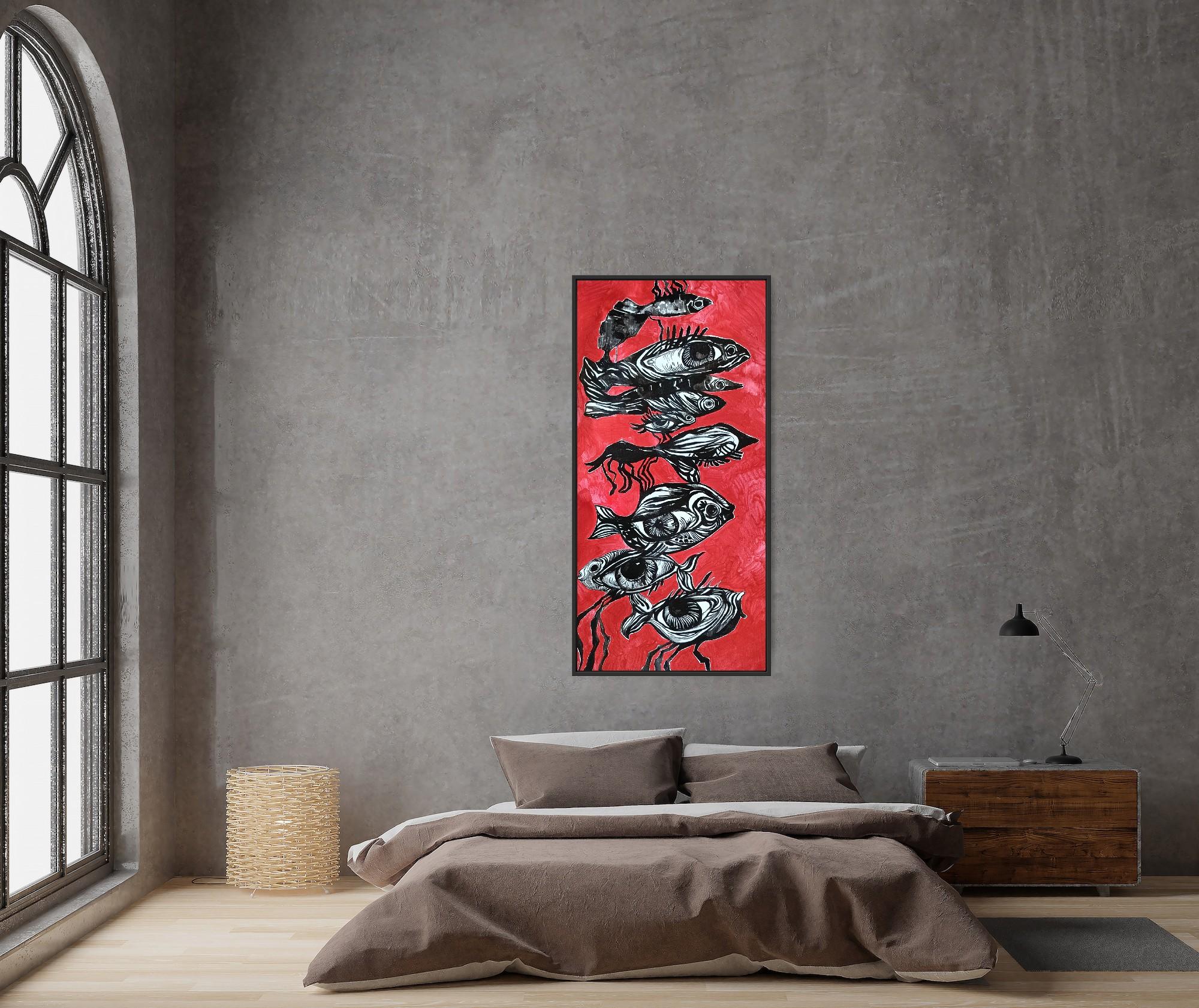 Les évidences - Rouge Animal Painting par Irina Burda 