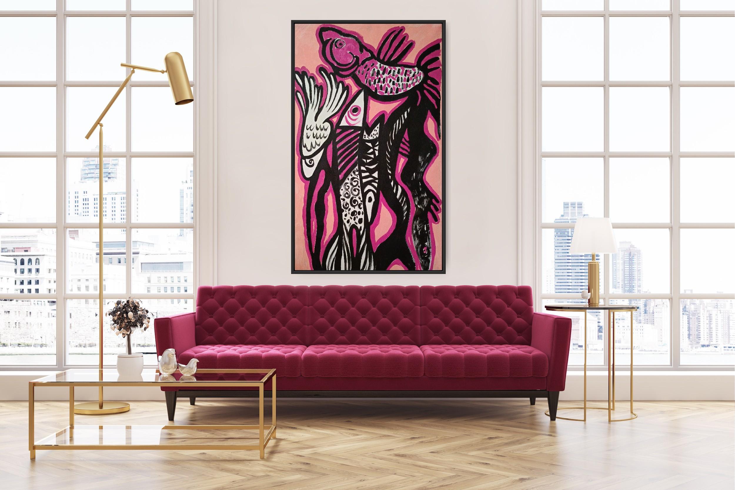 Support Can Make Even a Fish Fly - Abstract Expressionist Painting by Irina Burda 