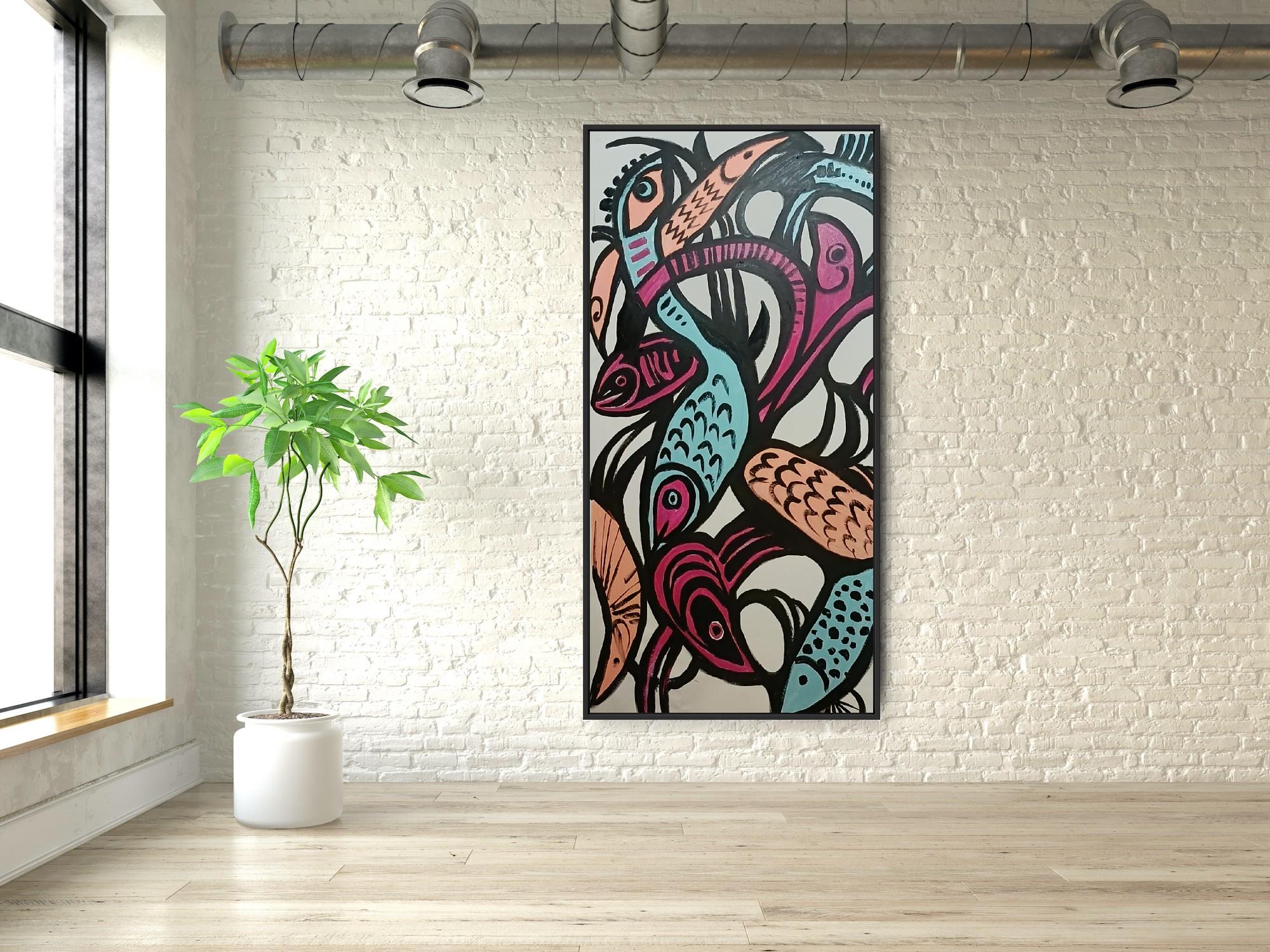 Les gemmes de la dualité - Noir Animal Painting par Irina Burda 