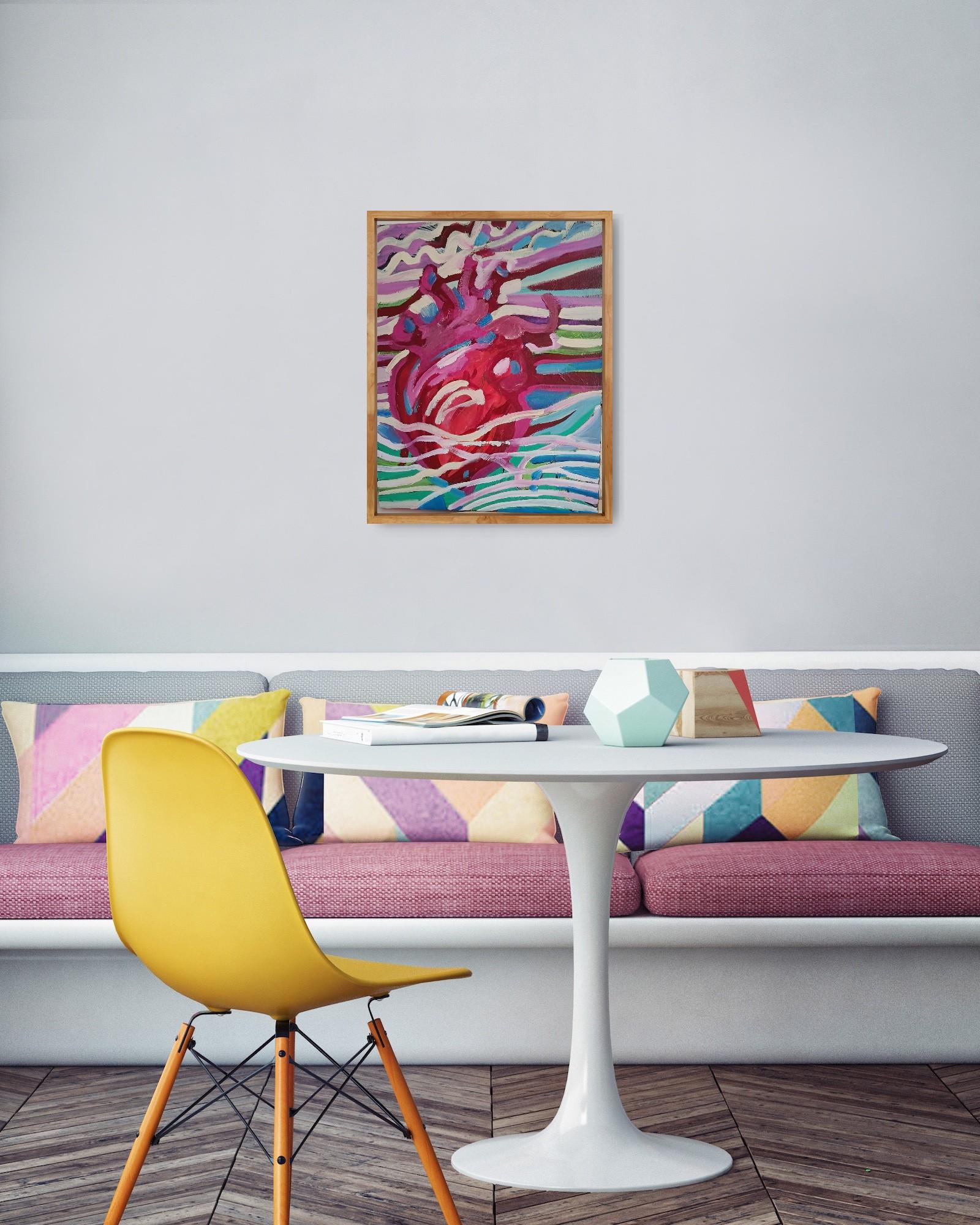 Das Herz des Lebens (Grau), Abstract Painting, von Irina Burda 