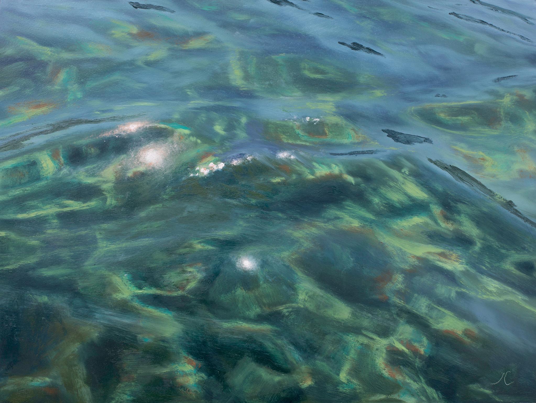 Irina Cumberland Landscape Painting - Clear Lake III-original realism water oil painting-modern contemporary  Art