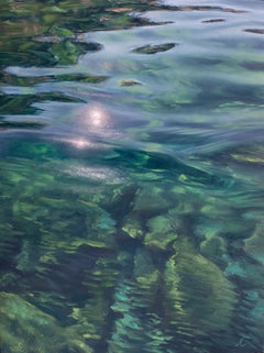 Clear Lake IIII - ocean patterns original painting water study seascape reaslism