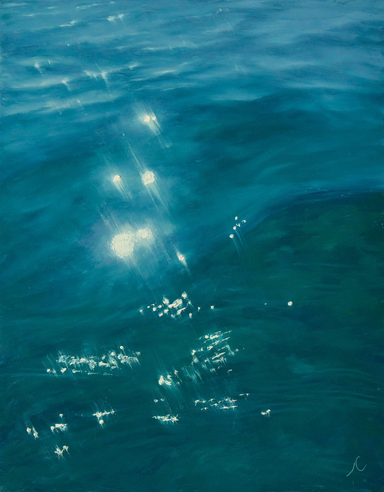 Irina Cumberland Sunrise Study I seascape ocean painting modern realism oil water fractal