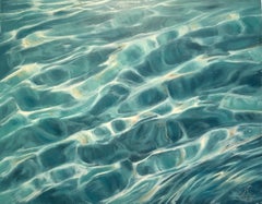 Étude sur l'eau transparente VI - Peinture à l'huile originale de paysage marin - Réalisme contemporain - Art