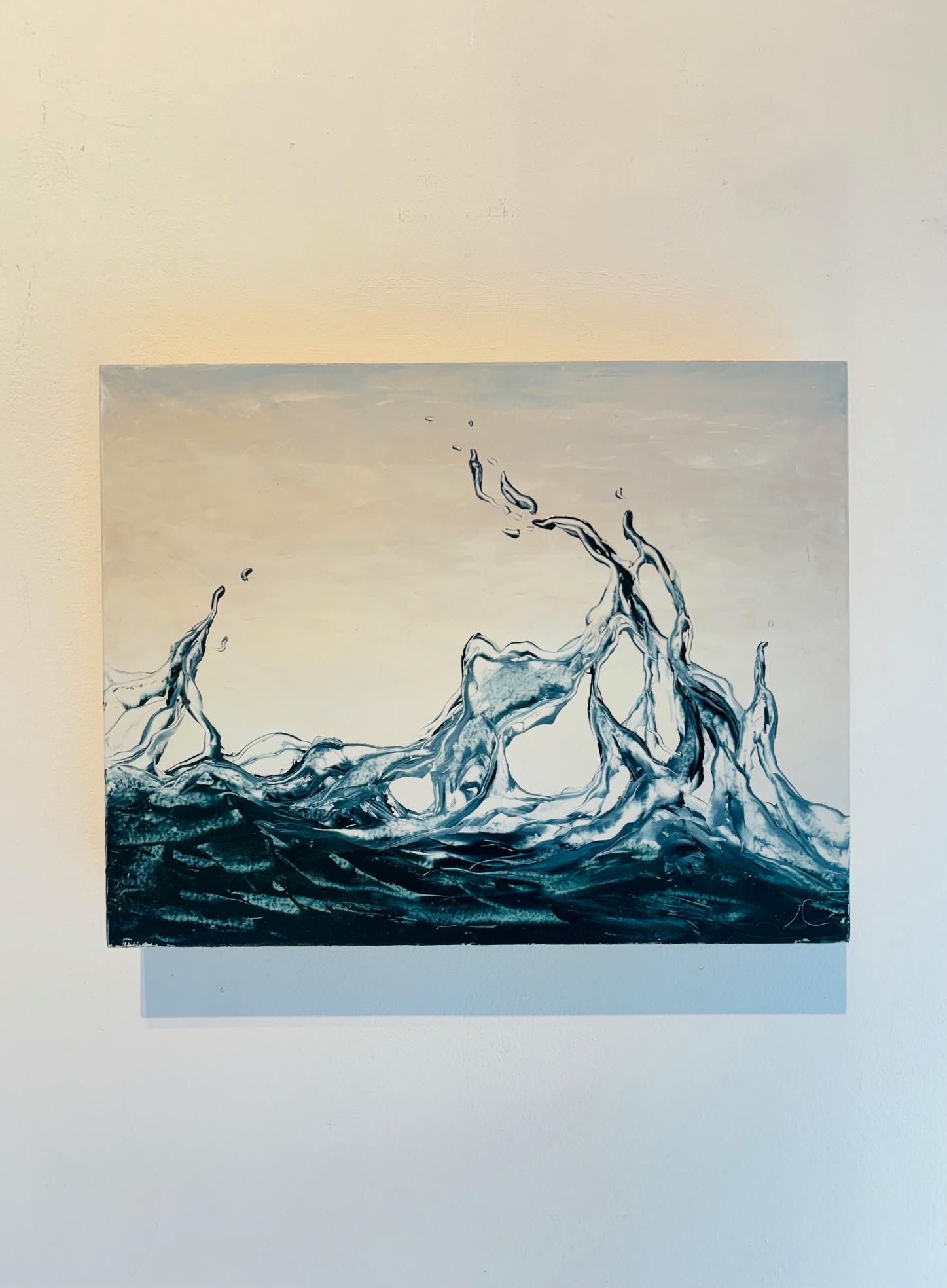 Dancing Water 14-original realism water pattern oil painting-contemporary Art - Realist Painting by Irina Cumberland