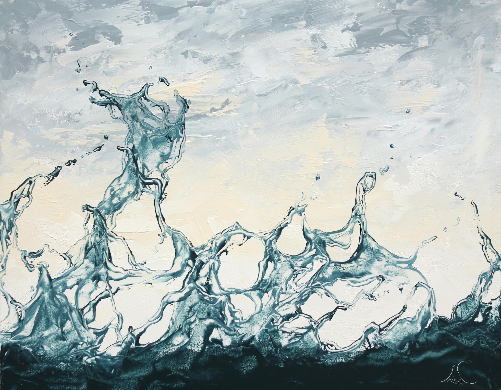 Dancing Water 36 original seascape painting - Painting by Irina Cumberland