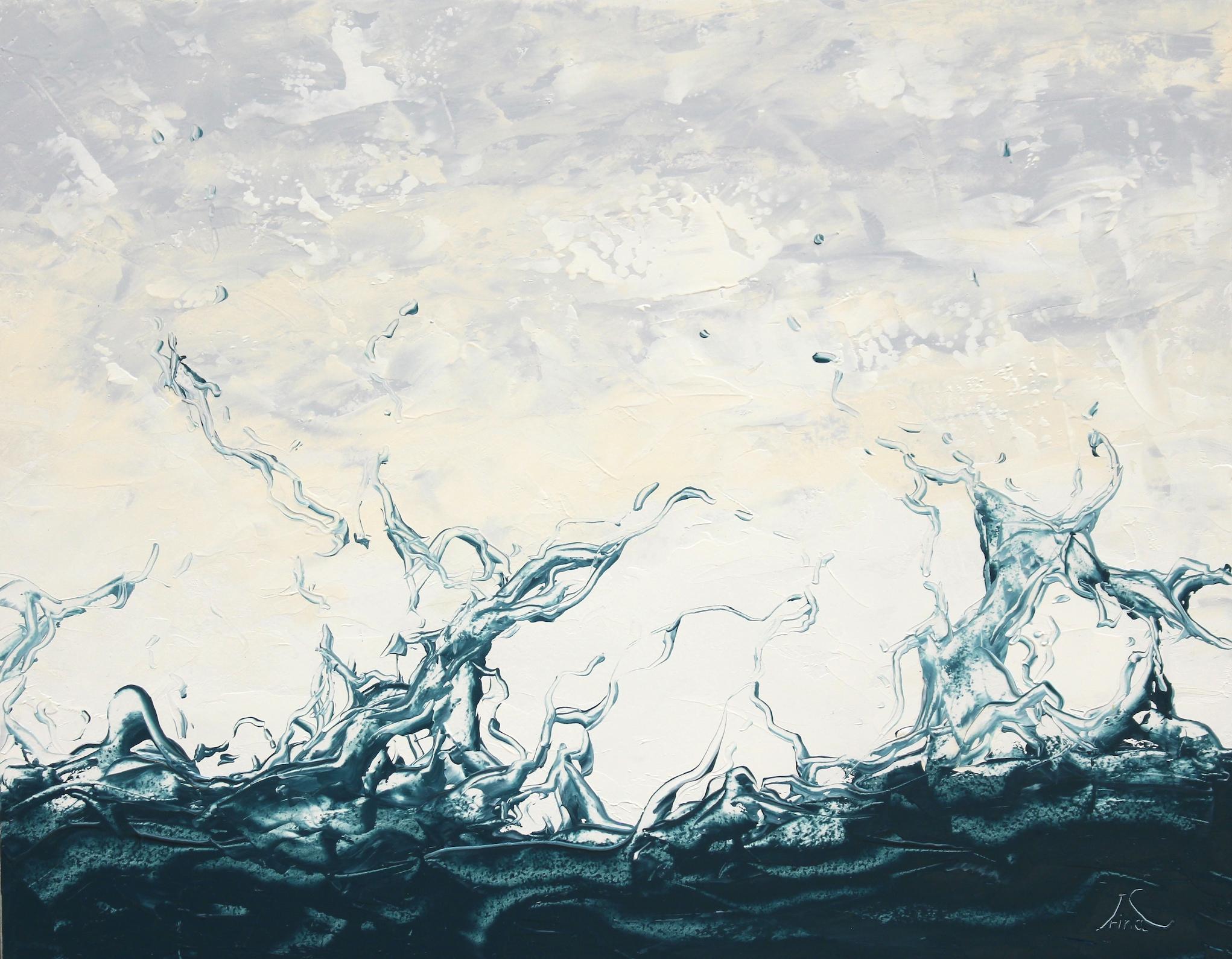 Irina Cumberland Landscape Painting - Dancing Water 39 original seascape painting