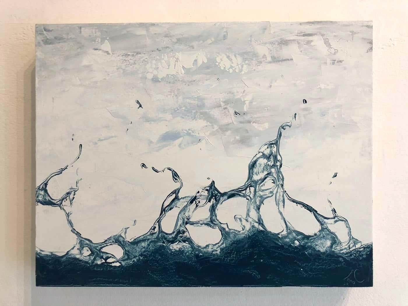 Dancing Water 42-original realism water pattern oil painting-contemporary Art - Realist Painting by Irina Cumberland