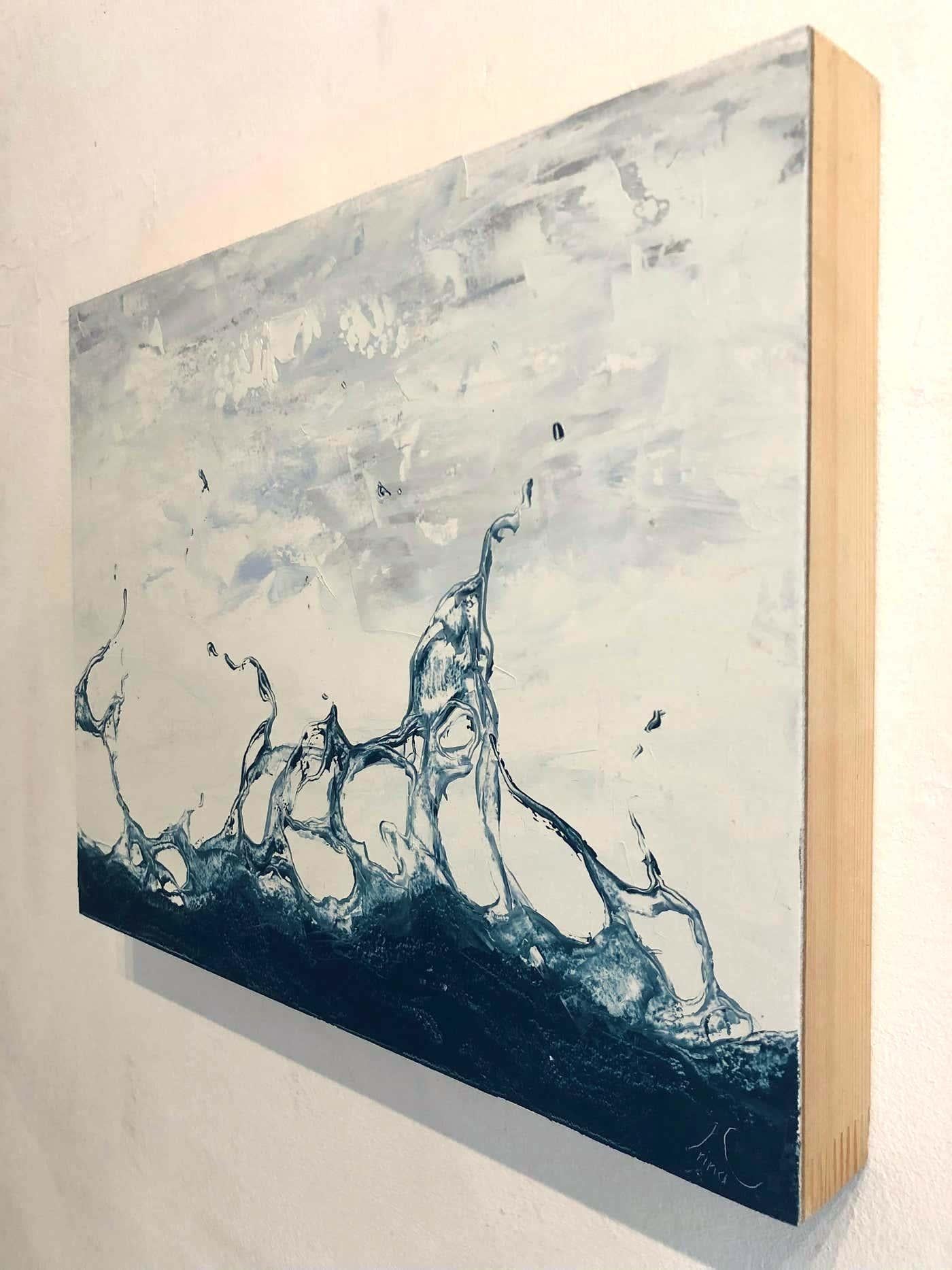 Tanzendes Wasser 42-originale Realismus Wasser Muster Ölgemälde-zeitgenössische Kunst im Angebot 1