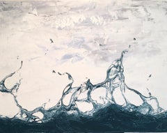 Vintage Dancing Water 42-original realism water pattern oil painting-contemporary Art