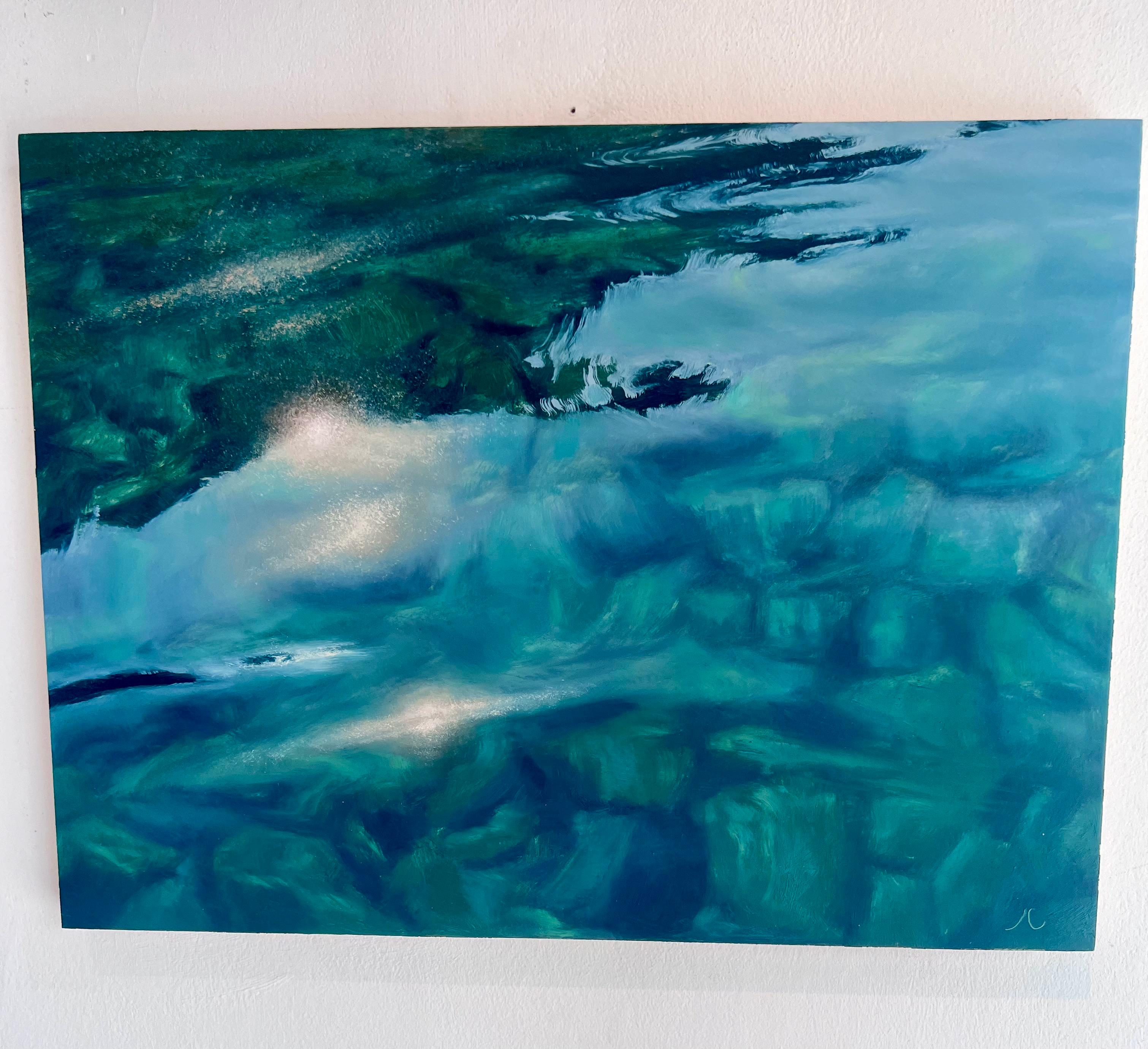 Meditation on Water I -original modern realism water painting-contemporary Art - Painting by Irina Cumberland