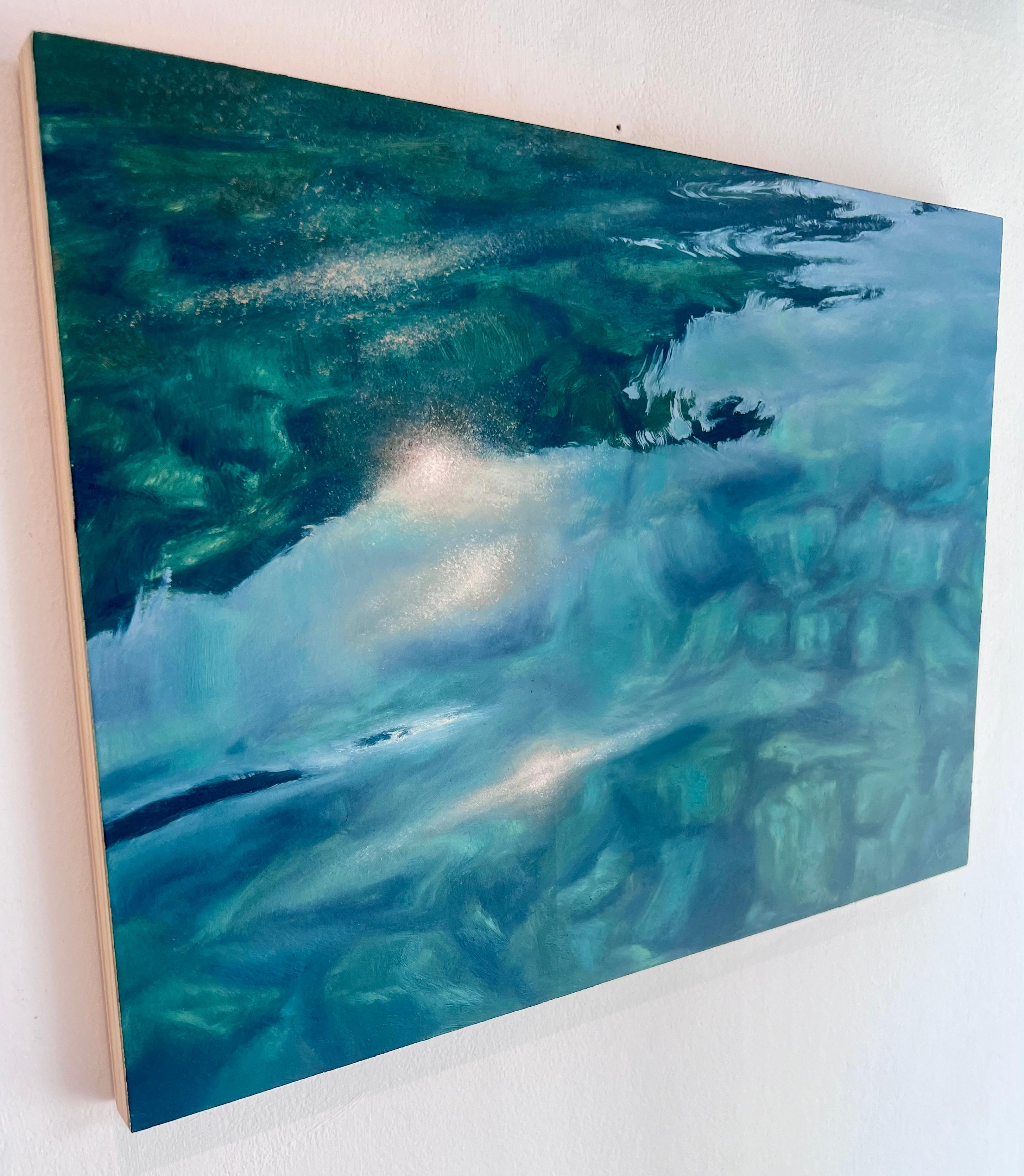 Meditation on Water I -original modern realism water painting-contemporary Art - Photorealist Painting by Irina Cumberland