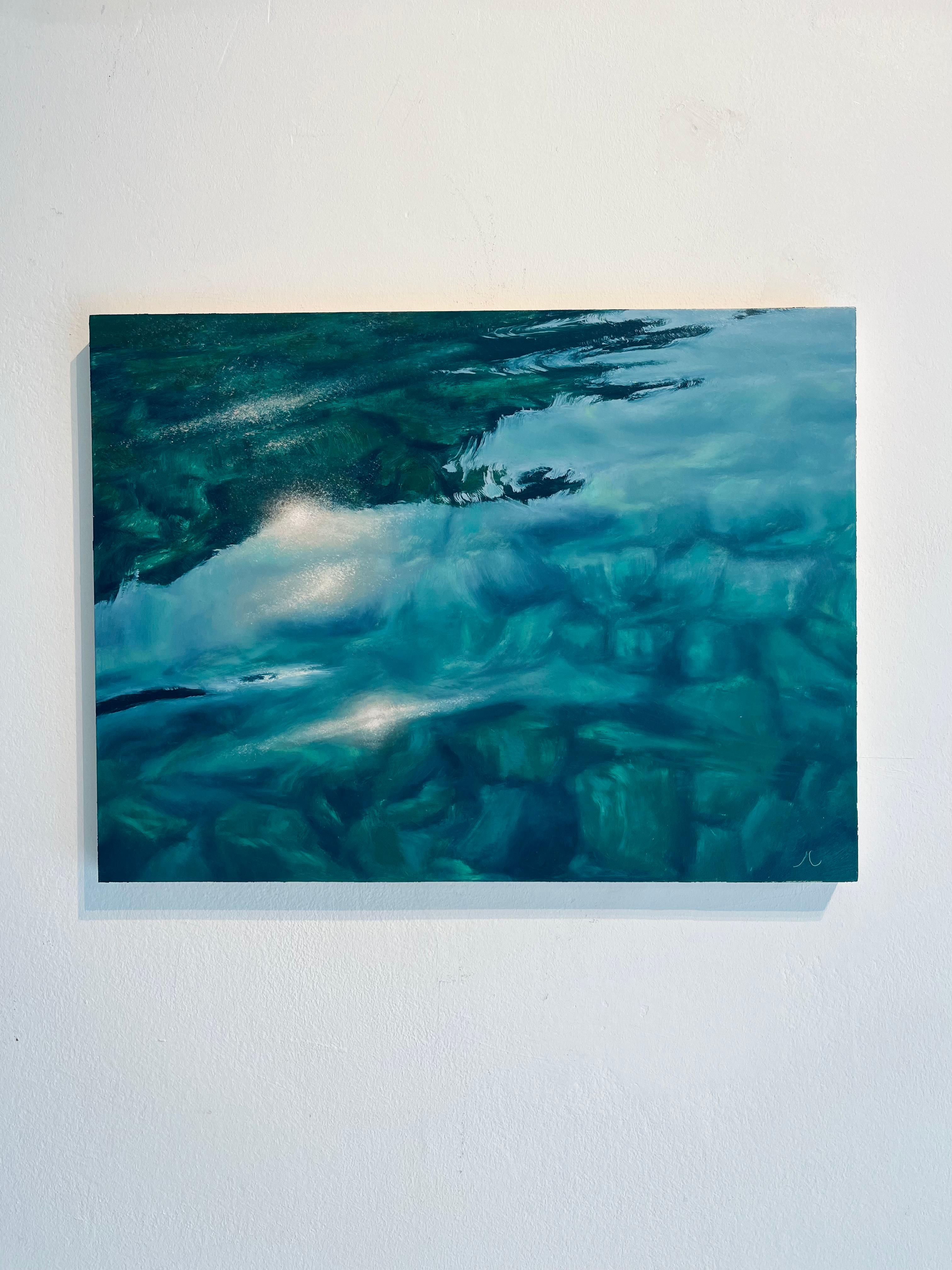 Meditation on Water I-original realism water pattern painting-contemporary Art - Painting by Irina Cumberland