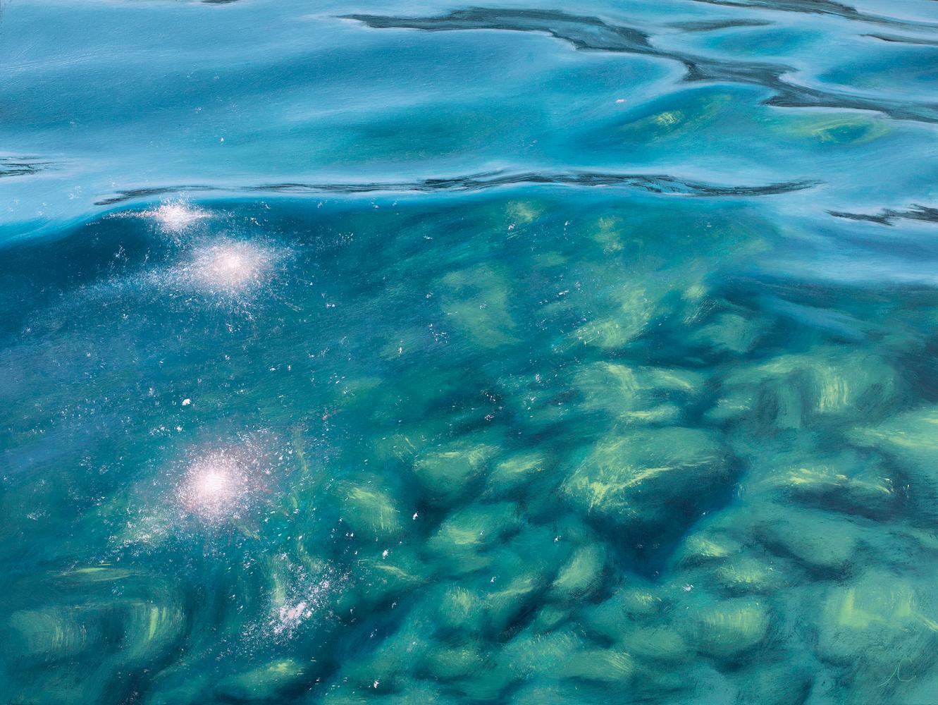 Meditation auf dem Wasser II-originelle Realismus Wasser Muster Malerei-zeitgenössische Kunst