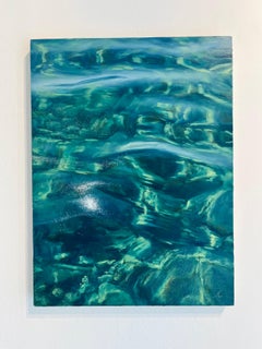 Méditation sur l'eau IIII - motif océanique - peinture à l'huile originale - relaxation du paysage marin