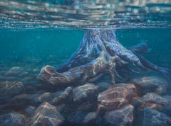 Octopus - underwater fractal study realism seascape natural wildlife oil paint