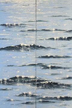 Sea Diamonds 19 (diptych) - contemporary ocean seascape oil painting realism art