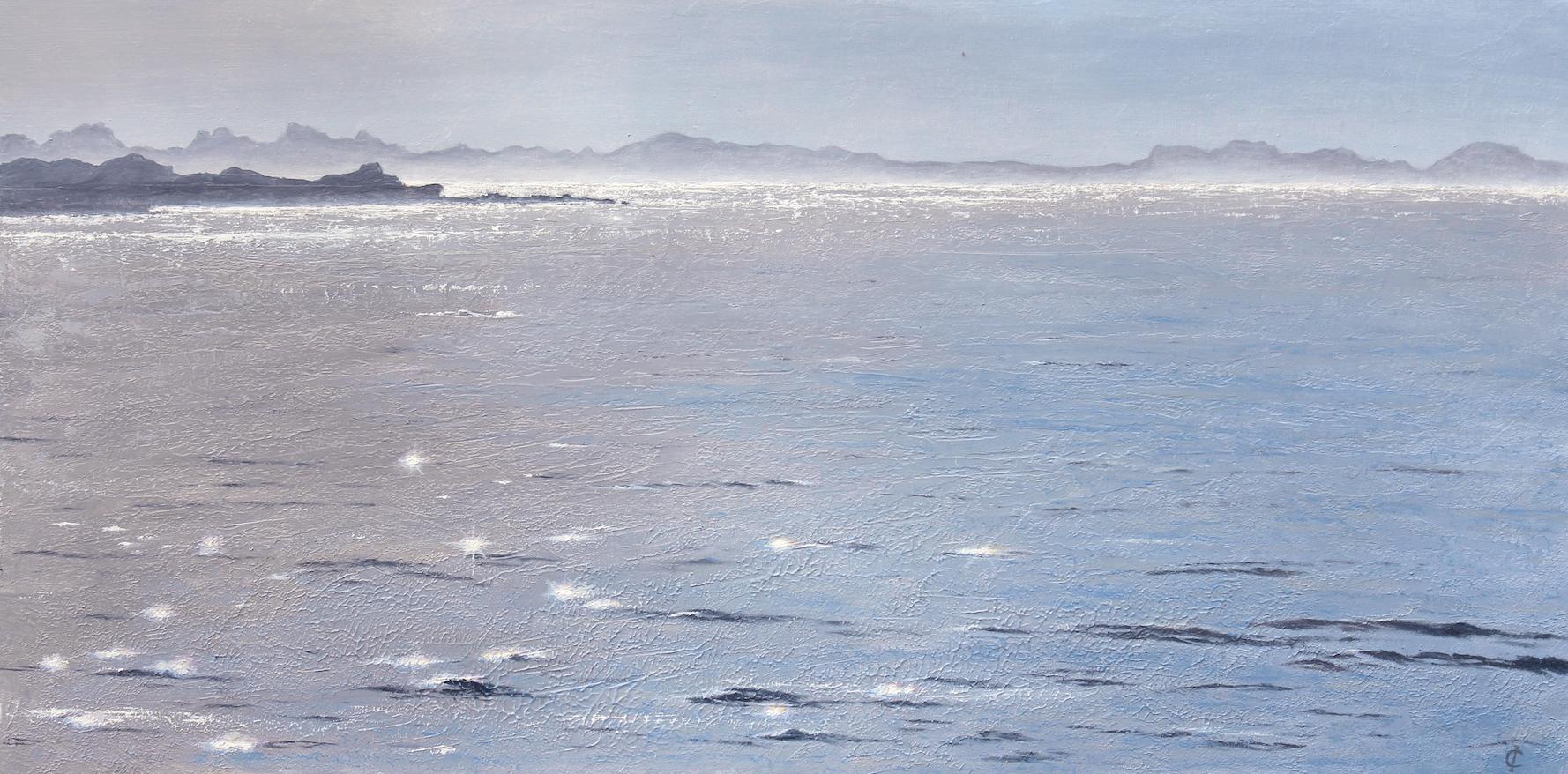 Irina Cumberland Landscape Painting - Sea Diamonds - Original seascape oil painting Contemporary realism Art 21st 