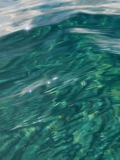Shades of Green original realism ocean painting Contemporary Art 21st Century