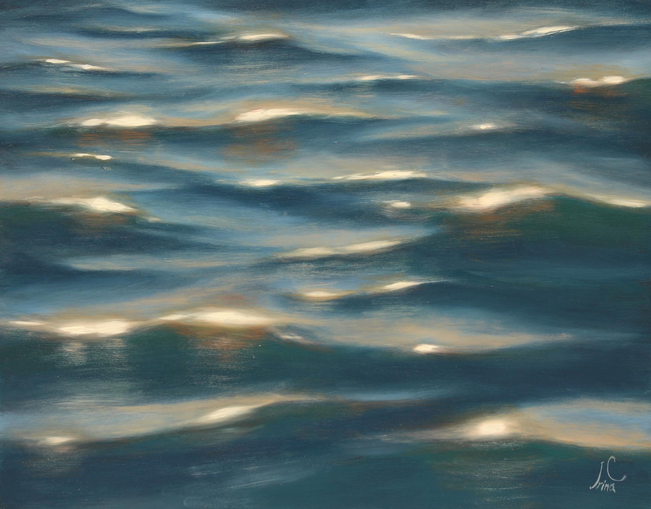 Irina Cumberland Landscape Painting - Soft Light original seascape painting Contemporary realism Art 21st 