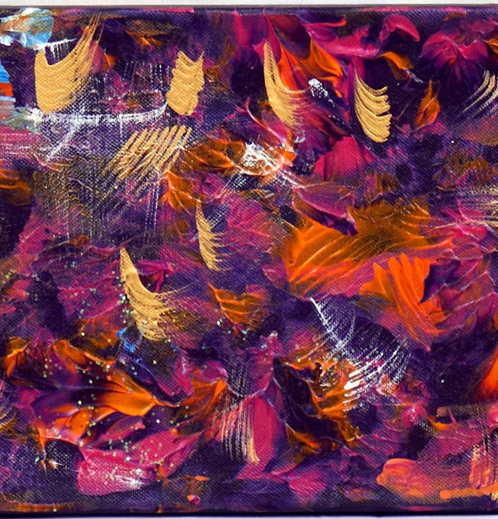 Leben. Liebe. Dankbarkeit (Violett), Abstract Painting, von Irina Danilova