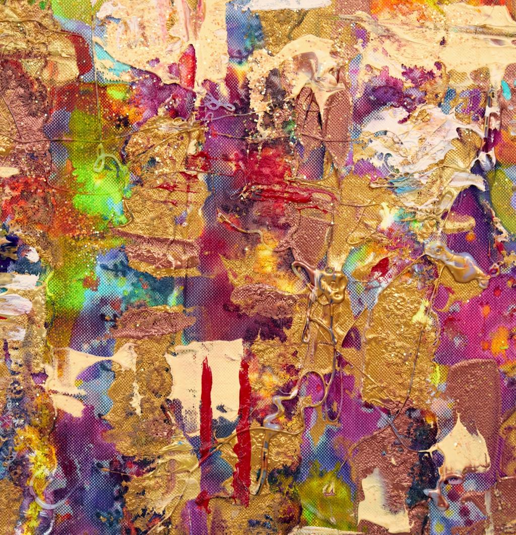 Mère sur sa petite fille - Marron Abstract Painting par Irina Danilova