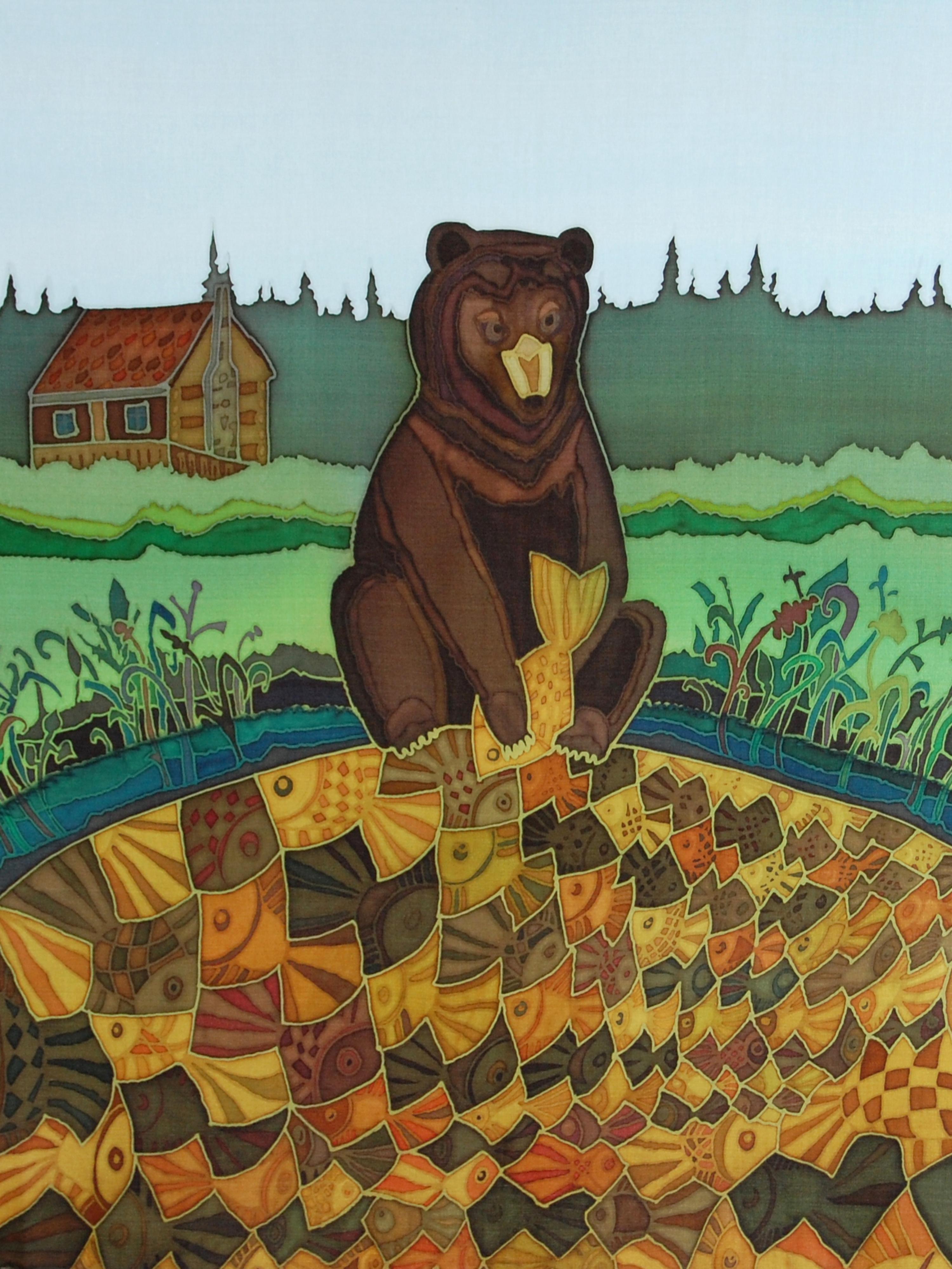Irina Dorofeeva Still-Life Painting - Fishing Bear