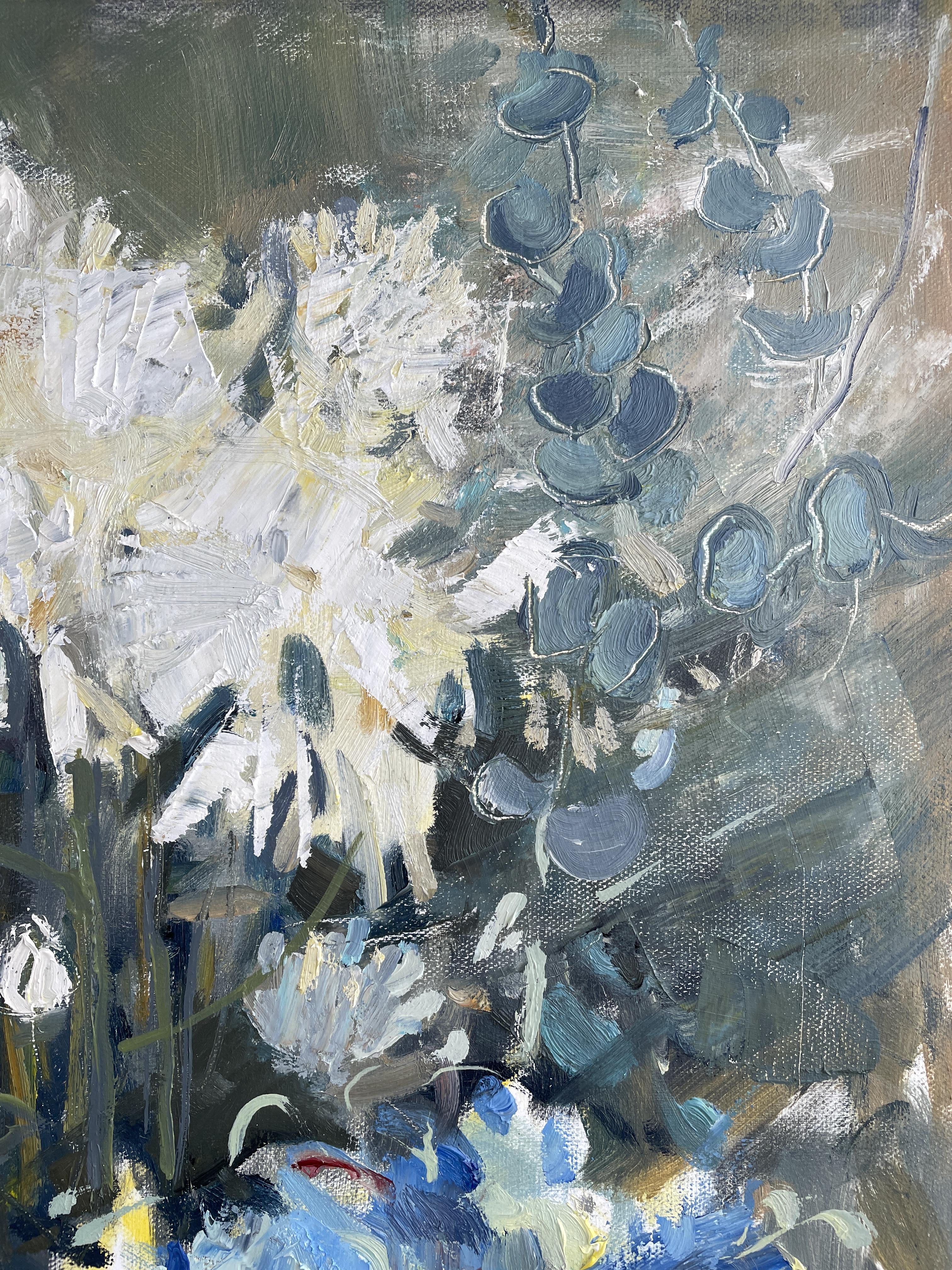 Expression bleue, fleurs, bleue, expressive, verticale, hortensia en vente 4