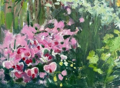 "Angolo delle orchidee nel Giardino Botanico", orizzontale, floreale, impressionista